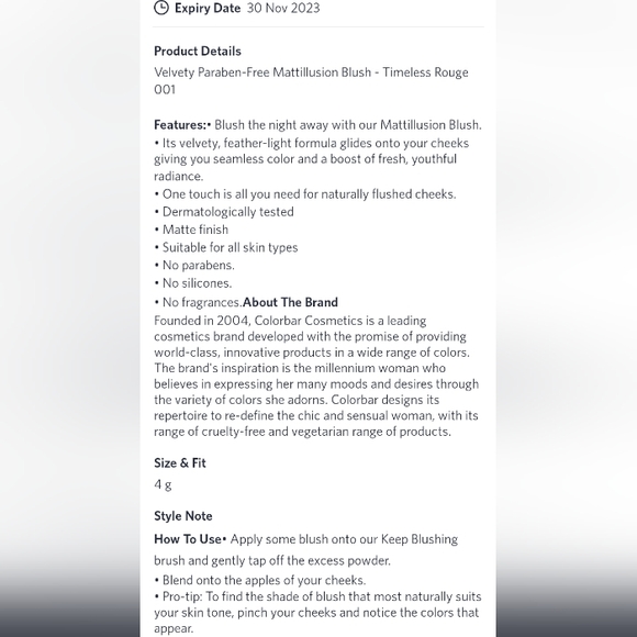 Combo of Colorbar Nail paint removal travel wipes and blush - Picture 6 of 6